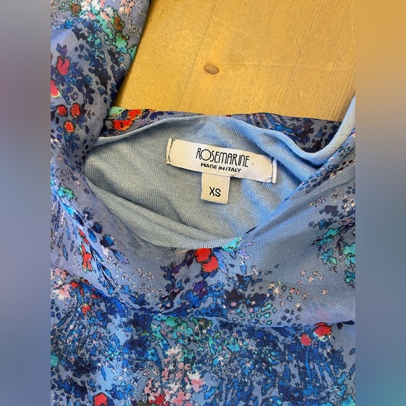 Italian Floral Blue Sleeveless Maxi Dress Size XS - Picture 5 of 6